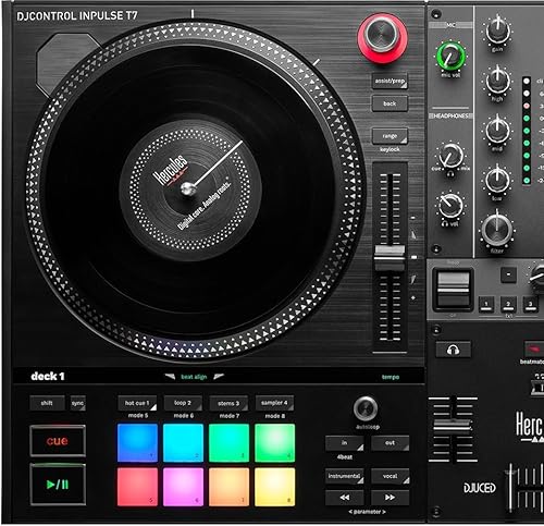 Hercules DJControl Inpulse T7: Motorized 2-Deck DJ Controller with STEMS Control, Serato DJ & DJUCED