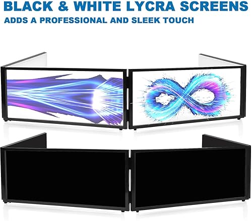 Portable DJ Booth Facade with Black & White Scrims - Ideal for Weddings & Shows