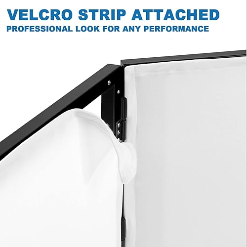 Portable DJ Booth Facade with Black & White Scrims - Ideal for Weddings & Shows