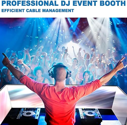 Portable DJ Booth Facade with Black & White Scrims - Ideal for Weddings & Shows