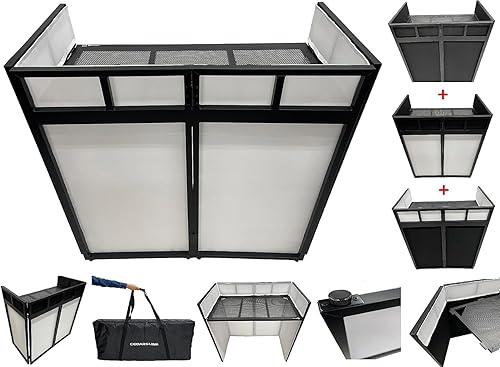 Cedarslink BEAST-8 46" DJ Facade White/Black Scrim Booth, Color Mixing, Lightweight Aluminum Build