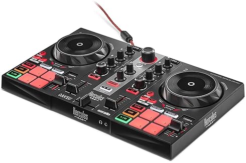 Hercules DJControl Inpulse 200 MK2 Black - Beginner DJ Controller with Software & Tutorials