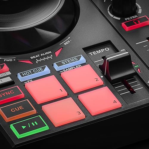 Hercules DJControl Inpulse 200 MK2 Black - Beginner DJ Controller with Software & Tutorials