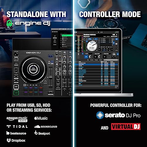 Denon DJ SC LIVE 4 Standalone DJ Controller | Stem Separation | Wi-Fi Streaming | Built-in Speakers