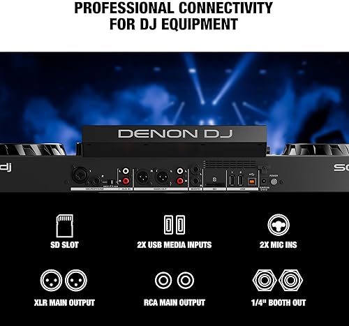 Denon DJ SC LIVE 4 Standalone DJ Controller | Stem Separation | Wi-Fi Streaming | Built-in Speakers