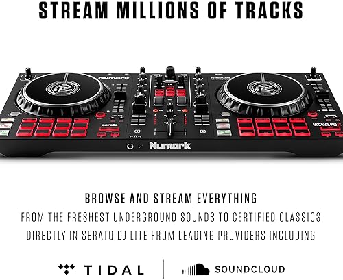 Numark Mixtrack Pro FX: 2 Deck DJ Controller with Serato DJ, Mixer, Audio Interface, Touch Jog Wheels & FX - 100 characters