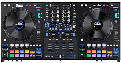 RANE FOUR Advanced 4 Channel Stems DJ Controller with 8.5" Jog Wheels and Serato DJ Pro - Internal FX Mixer (100 characters)