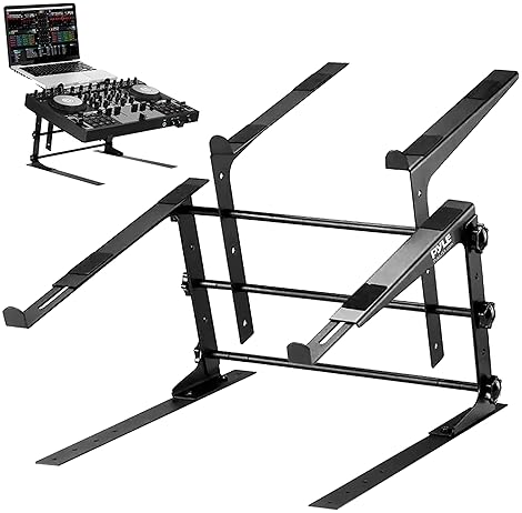 Pioneer DJ DDJ-FLX4 2-Deck Controller + Pyle Dual Laptop Stand Combo