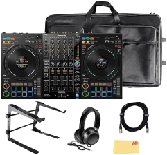 Pioneer DDJ-FLX10 4-Channel DJ Controller Bundle - Black with Accessories