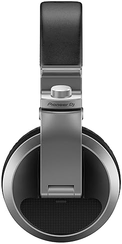Pioneer DJ HDJ-X5 Silver Over-Ear Headphones Bundle with Case, Stand & Polishing Cloth