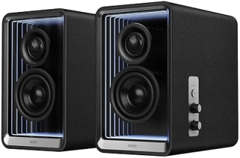 Edifier QR65 Desktop Active Monitor with Hi-Res Audio, Brilliant Light Effects, 70W Bluetooth Speakers - Black