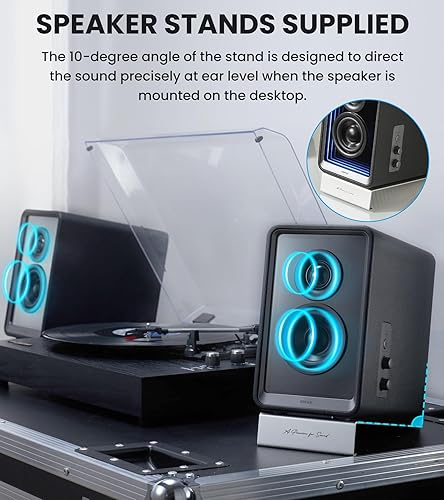 Edifier QR65 Desktop Active Monitor with Hi-Res Audio, Brilliant Light Effects, 70W Bluetooth Speakers - Black