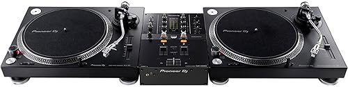 Pioneer DJM-250MK2 Mixer with PLX-500 White Turntables Bundle