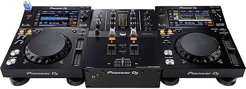 Pioneer DJM-250MK2 Mixer with PLX-500 White Turntables Bundle