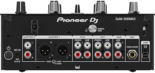 Pioneer DJM-250MK2 Mixer with PLX-500 White Turntables Bundle
