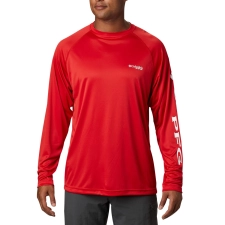 Columbia PFG UPF 50 Terminal Tackle™ Long Sleeve Shirt - Red Spark, Size XXL