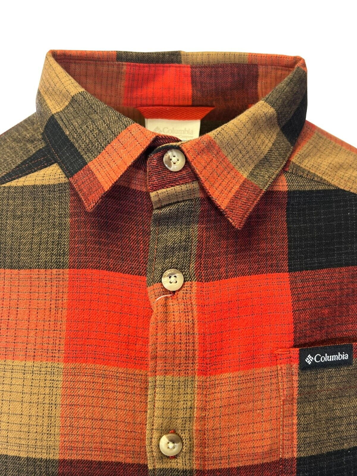 Columbia Men's Red Jasper Buffalo Check Flannel Shirt - Cornell Woods L/S