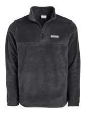 Columbia  Men's Gray Logo Quarter-Zip Fleece Pullover Sweater - Classic Fit, Size L