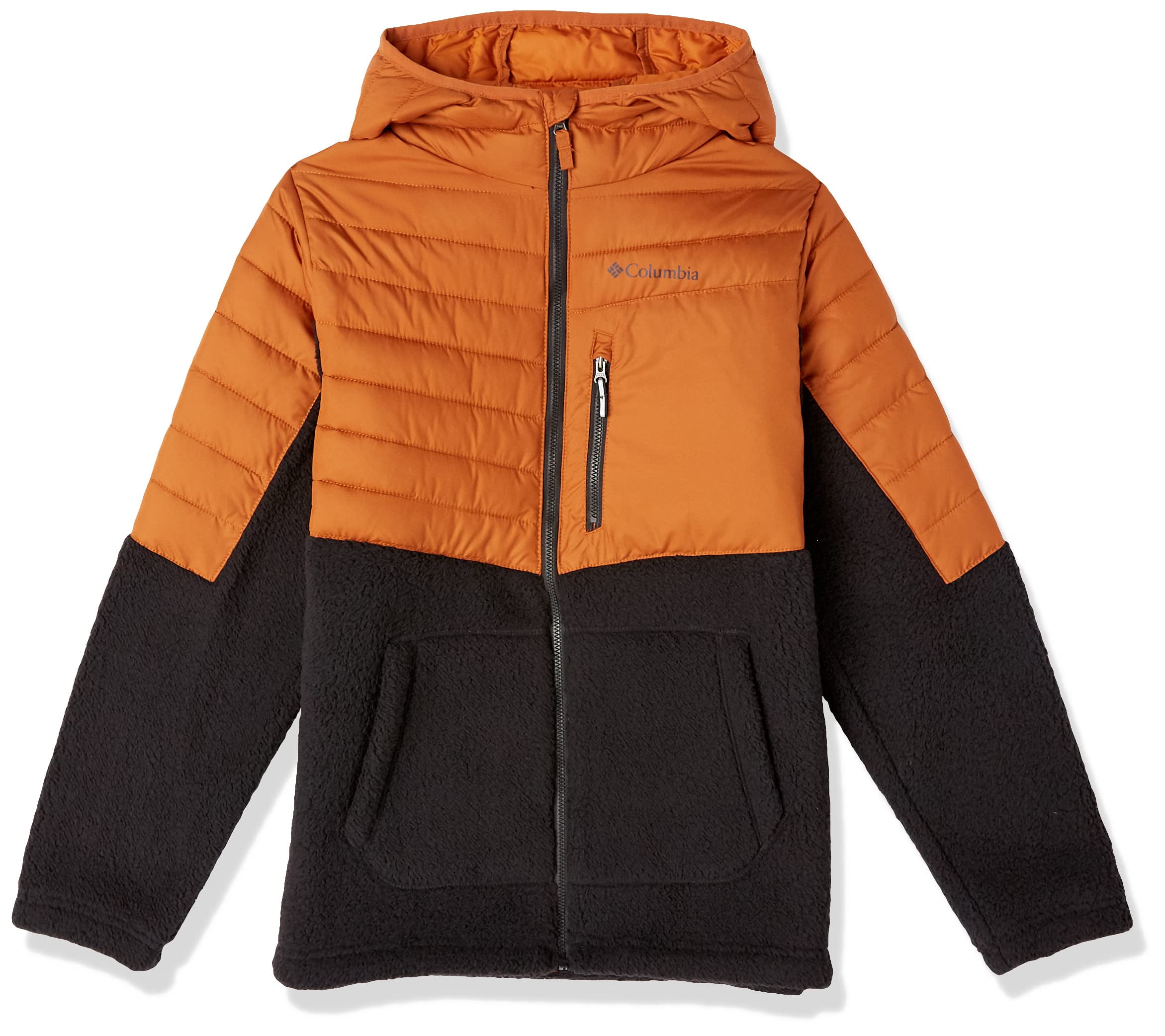 Columbia Boys' Copper/Black Powder Lite Hooded Jacket - Large Size