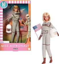 VINTAGE REPRODUCTION BARBIE MISS ASTRONAUT DOLL WITH SILVER SUIT & SPACE HELMET
