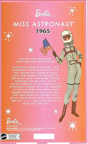 VINTAGE REPRODUCTION BARBIE MISS ASTRONAUT DOLL WITH SILVER SUIT & SPACE HELMET