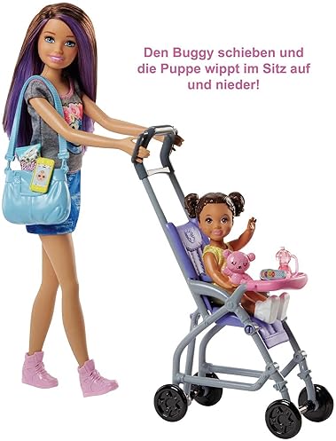 Barbie Skipper Babysitters Inc 2 Dolls & Accessories Set with Brunette Skipper Doll & Stroller