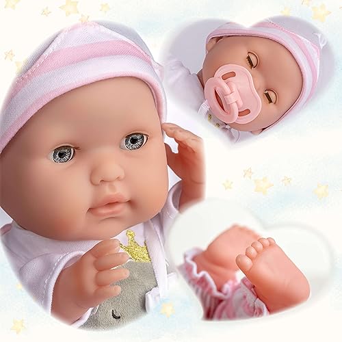 JC Toys "15-Inch Soft Body Baby Doll with Open/Close Eyes & Accessories Berenguer Boutique | Pink | Ages 2+"