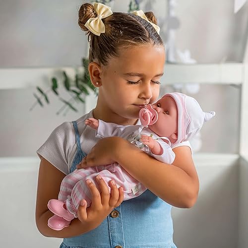 JC Toys "15-Inch Soft Body Baby Doll with Open/Close Eyes & Accessories Berenguer Boutique | Pink | Ages 2+"