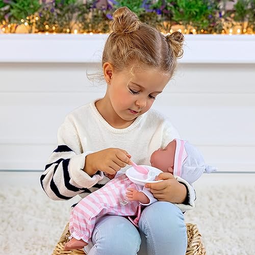 JC Toys "15-Inch Soft Body Baby Doll with Open/Close Eyes & Accessories Berenguer Boutique | Pink | Ages 2+"