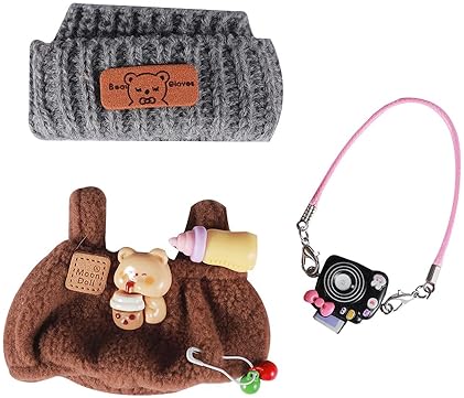 YAMASO 17CM DOLL CLOTHES SET WITH HAT, ROMPER, CAMERA BACKPACK - ACCESSORIES FOR 17CM DOLLS