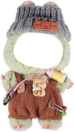 YAMASO 17CM DOLL CLOTHES SET WITH HAT, ROMPER, CAMERA BACKPACK - ACCESSORIES FOR 17CM DOLLS