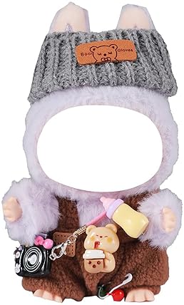 YAMASO 17CM DOLL CLOTHES SET WITH HAT, ROMPER, CAMERA BACKPACK - ACCESSORIES FOR 17CM DOLLS