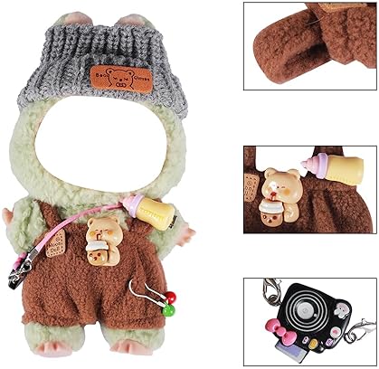 YAMASO 17CM DOLL CLOTHES SET WITH HAT, ROMPER, CAMERA BACKPACK - ACCESSORIES FOR 17CM DOLLS