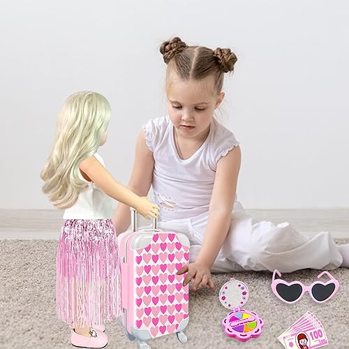 GIRL DOLL TRAVEL SET WITH ACCESSORIES AND CLOTHES - CHRISTMAS BIRTHDAY GIFT