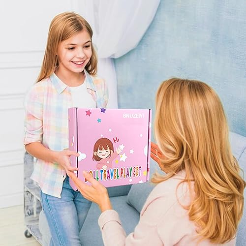 GIRL DOLL TRAVEL SET WITH ACCESSORIES AND CLOTHES - CHRISTMAS BIRTHDAY GIFT