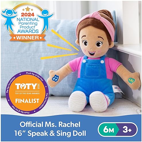 Spin Master Interactive Ms. Rachel Speak & Sing Doll - 16" Tall with Songs & Phrases - Toddler Toy for Ages 6 Months to 3+ Years