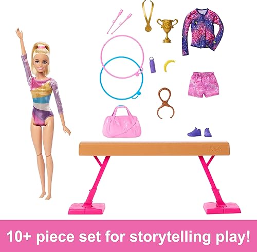 Barbie Gymnastics Playset with Blonde Doll & Accessories