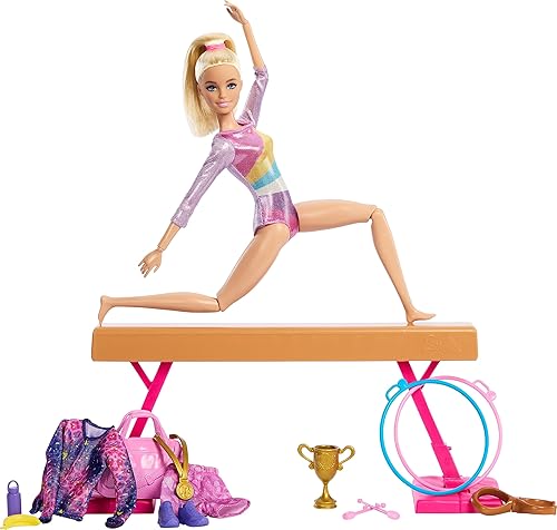 Barbie Gymnastics Playset with Blonde Doll & Accessories