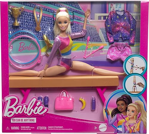 Barbie Gymnastics Playset with Blonde Doll & Accessories