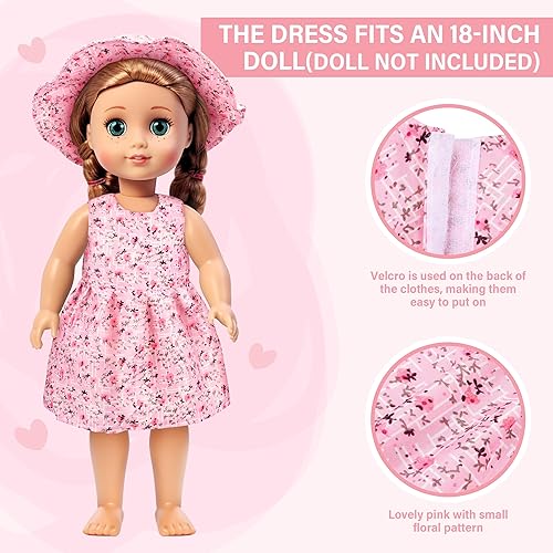 Doll Suitcase Travel Set with 26 Pcs Accessories for 18 inch Doll - Birthday Gift for Girls Age 3-6