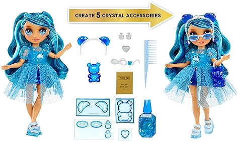 Rainbow High Crystal Skyler 11" Fashion Doll - Blue with DIY Crystal Accessory Kit - Kids Gift 8+