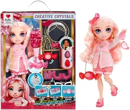 Rainbow High Creative Crystals Bella Pink Fashion Doll with Crystal Make Kit - Kids Gift