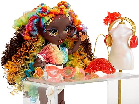 Rainbow High Crystal Iris Fashion Doll 11" with DIY Crystal Accessory Kit - Kids Gift 8+