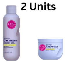 EOS Vanilla Cashmere Whipped Body Butter & Oil Set - Deep Hydration, Luxe Scent