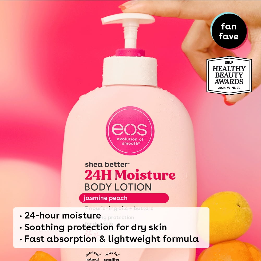 EOS Jasmine Peach Shea Body Lotion, 16 fl oz - Soothes Dry Skin