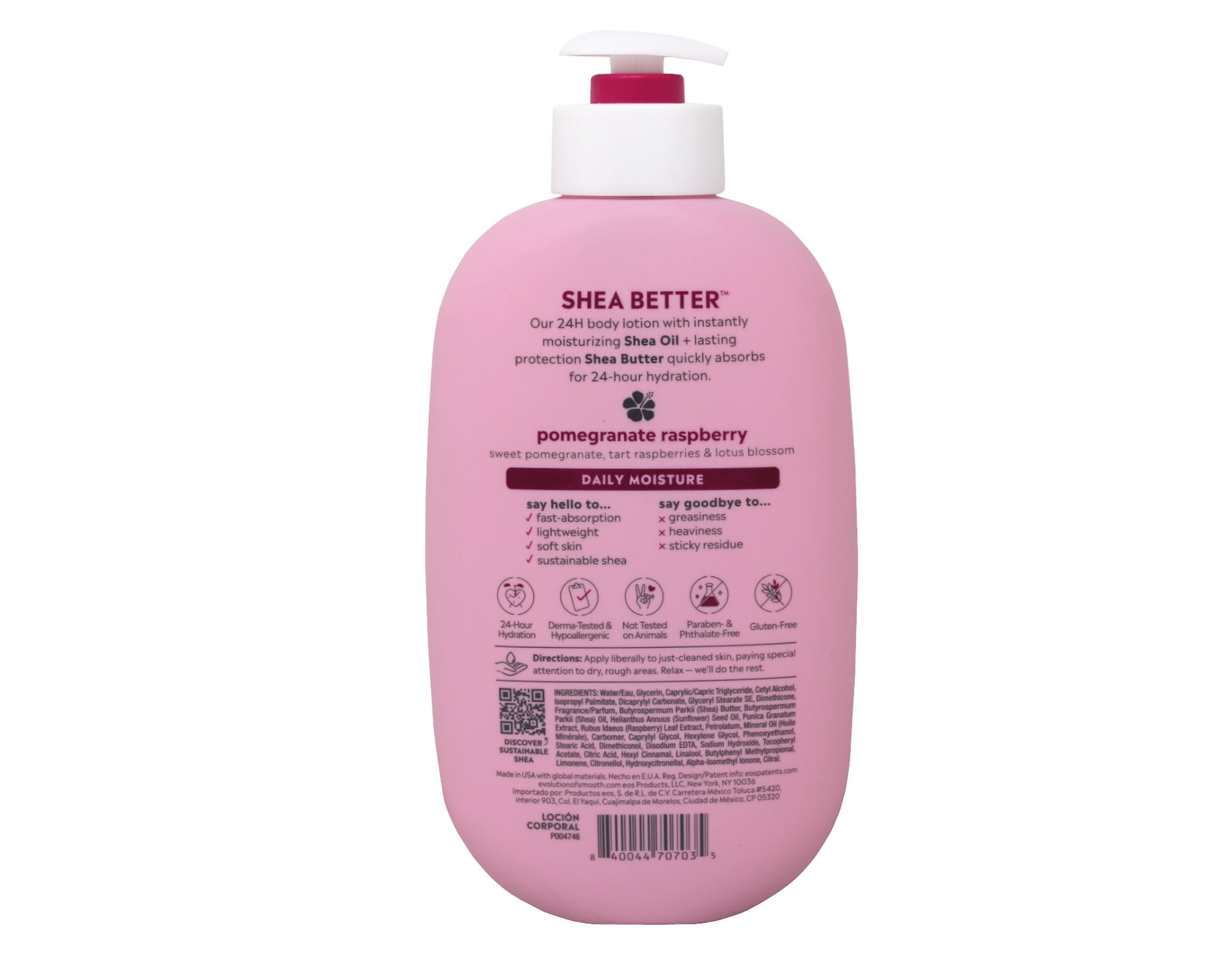 EOS Shea Better Moisturizing Body Lotion - Pomegranate Raspberry for Dry Skin - 16 fl oz