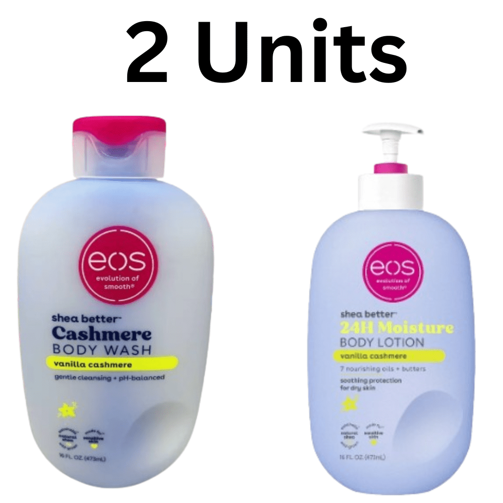 EOS Vanilla Cashmere Body Wash & Lotion Set - Luxurious Hydration for Soft Skin