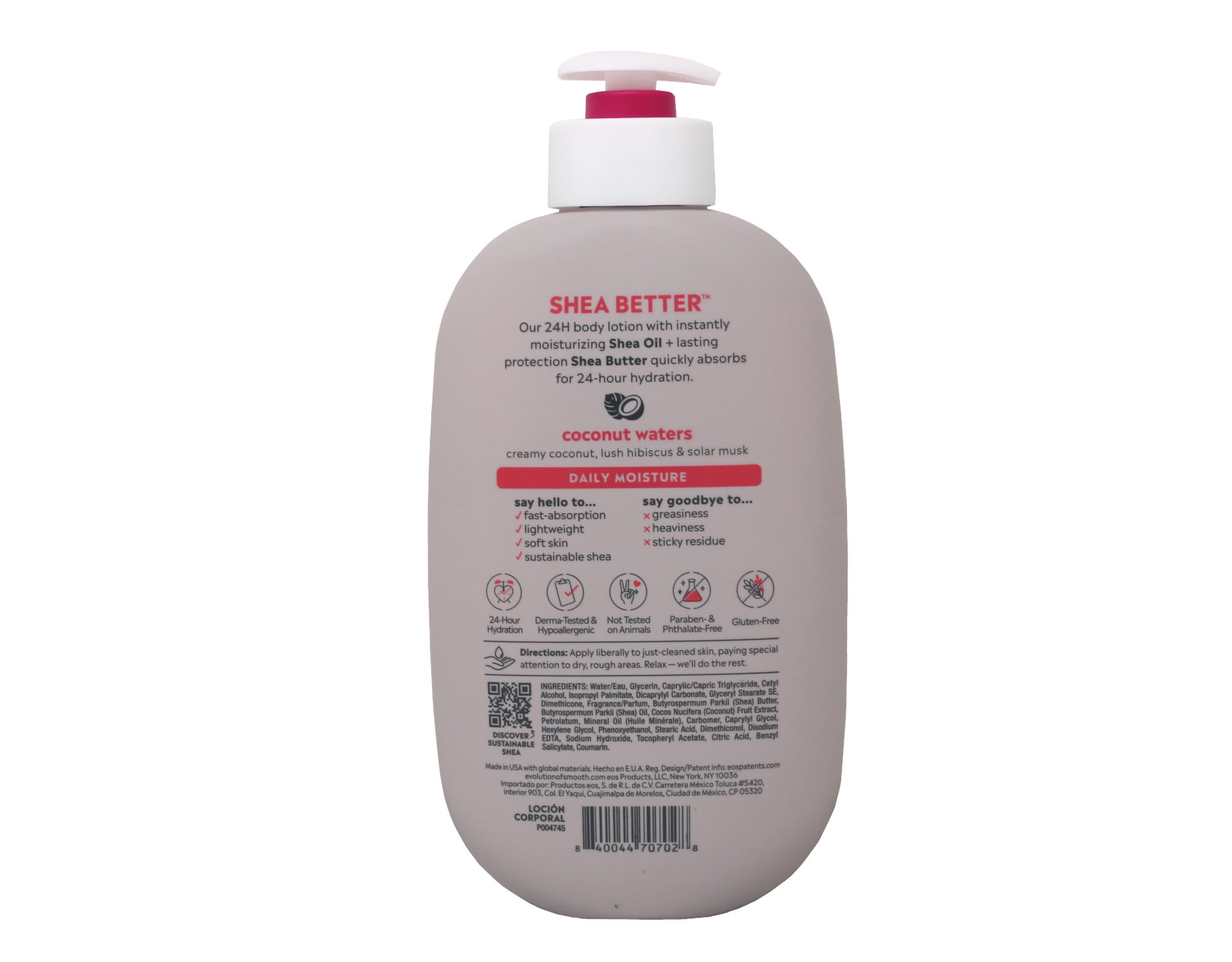 EOS Shea Better Body Lotion Coconut Waters 16 oz - Hydrating Moisturizer
