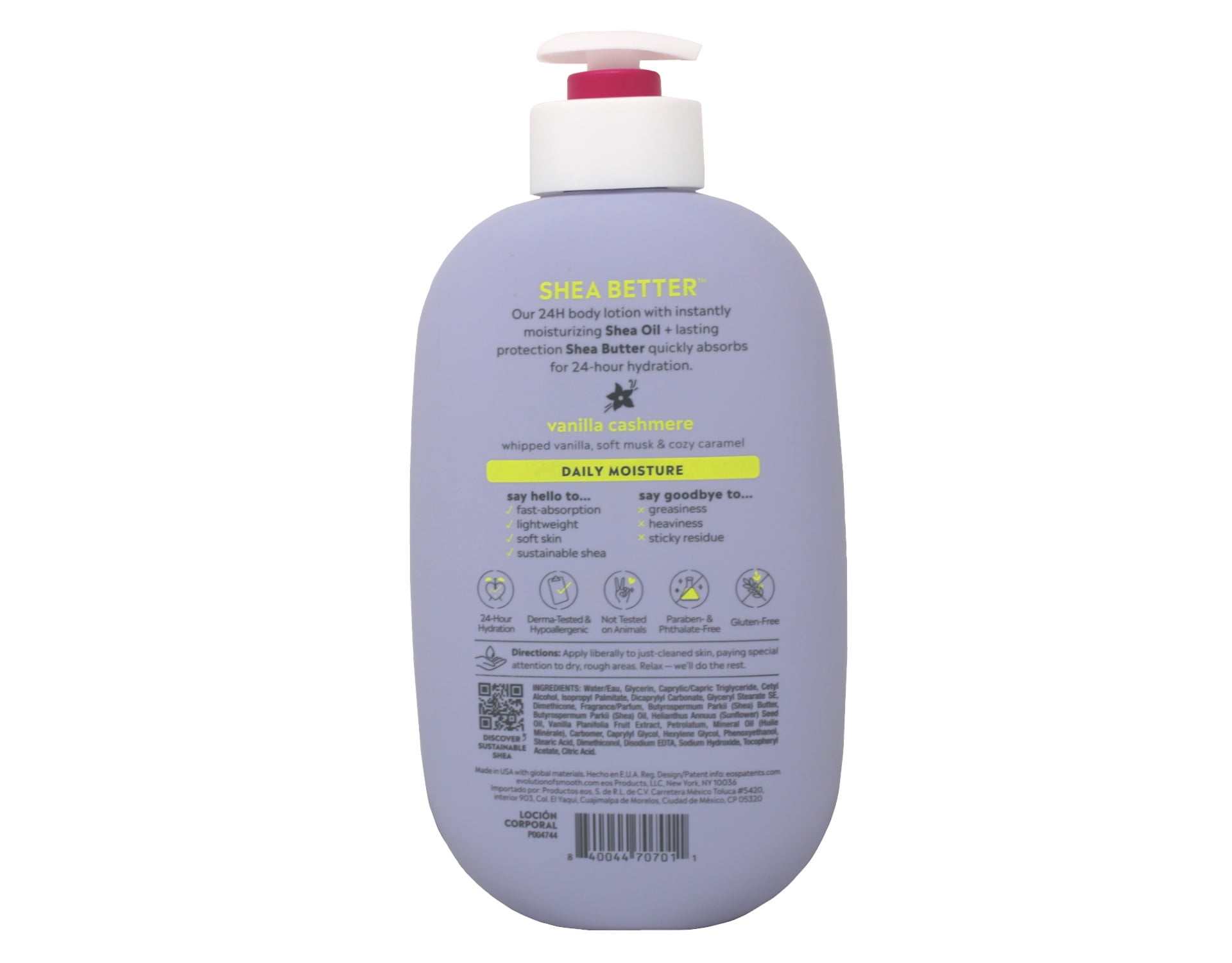 EOS Shea Better Body Lotion, Vanilla Cashmere 16 oz "2-Pack