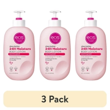 EOS Jasmine Peach Shea Body Lotion - 24-Hour Moisture, Lightweight Vegan Formula - 16 fl oz (Pack of 3)